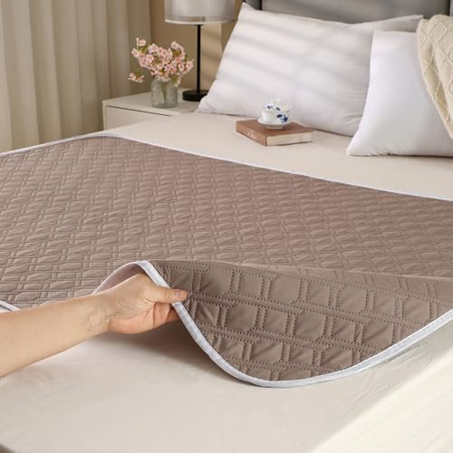 Hearda 2 Stück Inkontinenzunterlage Waschbar, Inkontinenz Bettunterlage wasserdichte für Kinder Senioren, Atmungsaktive Saugfähig Matratzenauflage (Braun,115x200cm) von Hearda