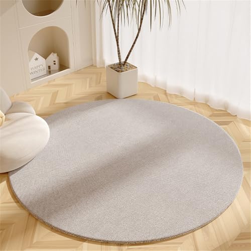 Hearda 60/80/100/120 cm Teppich Rund, Einfach Kurzplüsch Reppich Schlafzimmer Innenbereich Runder Teppich, Waschbarer rutschfest Teppich, Flur Teppich,fürs Wohnzimmer,Büro (Grau,40cm) von Hearda