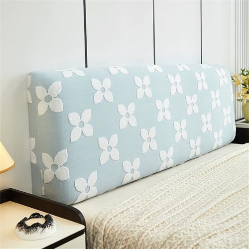 Hearda Blumen-Jacquard Bett Kopfteil Hussen Einzel/Doppel, Strecken Bett Kopfteil Bezug, Staubdicht Bettkopfteil All-Inclusive Bettkopfteil Bezug für Schlafzimmer Bett Dekor (Blau,180cm) von Hearda