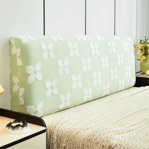 Hearda Blumen-Jacquard Bett Kopfteil Hussen Einzel/Doppel, Strecken Bett Kopfteil Bezug, Staubdicht Bettkopfteil All-Inclusive Bettkopfteil Bezug für Schlafzimmer Bett Dekor (Grün,150cm) von Hearda