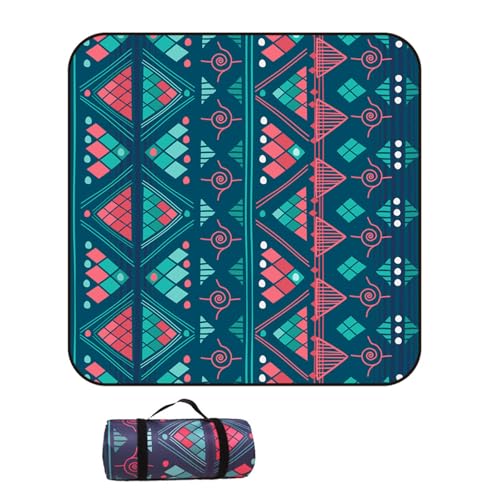 Hearda Bohemian-Stil Faltbar Picknickdecke, Picknickdecke Wasserdicht Isoliert Sandfrei, Outdoor Groß Klein Strandmatte, für Picknick, Strand Camping Teppich (Bohemia,100x150cm) von Hearda