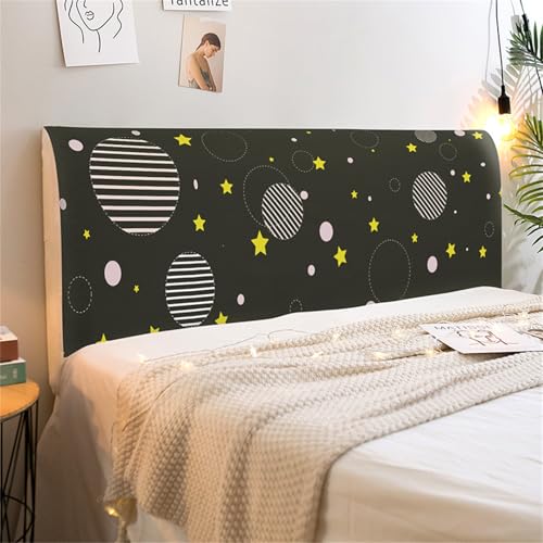 Hearda Bunter Stil Bett Kopfteil Hussen, Strecken Bett Kopfteil Bezug, Staubdicht Bettkopfteil All-Inclusive Bettkopfteil Bezug für Schlafzimmer Bett Dekor (Stern,150cm) von Hearda