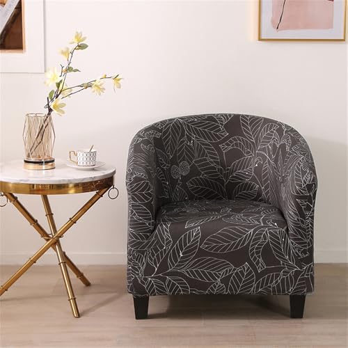 Hearda Buntes Muster Sesselschoner 1-Teilig Sesselbezug, Stretch Spandex Sesselüberwurf Weiches Modern Sesselhusse,für Wohnzimmer Clubsessel Esszimmer Büro Sessel Bezug (Blätter) von Hearda