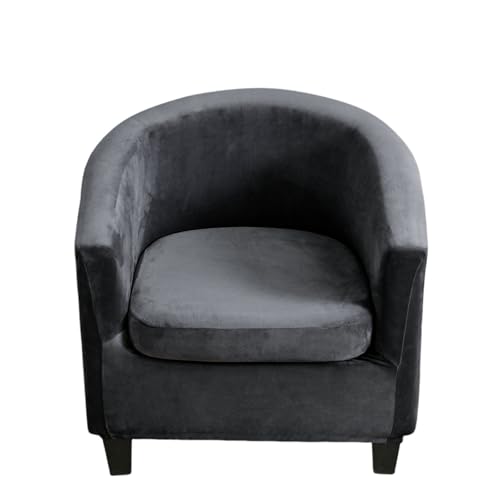 Hearda Clubsessel Bezug, Samt Sesselbezug Cocktailsessel Bezug 2er Set Weich Stretch Sesselhusse Universal Modern Sesselüberwurf für Esszimmer Wohnzimmer Café Büro (Dunkelgrau) von Hearda