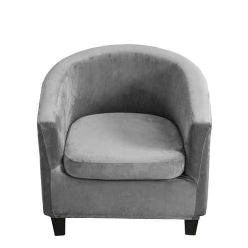 Hearda Clubsessel Bezug, Samt Sesselbezug Cocktailsessel Bezug 2er Set Weich Stretch Sesselhusse Universal Modern Sesselüberwurf für Esszimmer Wohnzimmer Café Büro (Grau) von Hearda