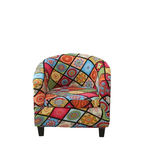 Hearda Clubsessel Bezug,Sesselbezug Cocktailsessel Bezug 2er Set Weich Stretch Sesselhusse Universal Modern Sesselüberwurf für Esszimmer Wohnzimmer Café Büro (Böhmen Stil) von Hearda