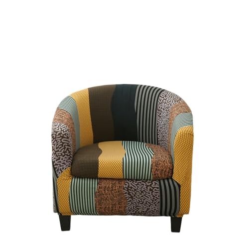Hearda Clubsessel Bezug,Sesselbezug Cocktailsessel Bezug 2er Set Weich Stretch Sesselhusse Universal Modern Sesselüberwurf für Esszimmer Wohnzimmer Café Büro (Vintage Stil) von Hearda