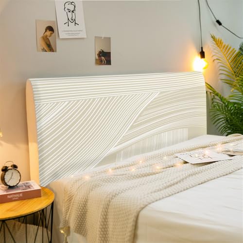Hearda Einfach Modern Bett Kopfteil Bezug, Strecken Bett Kopfteil Hussen, Staubdicht Bettkopfteil Verdickt All-Inclusive Bettkopfteil Bezug für Schlafzimmer Bett Dekor Kopfteil (160cm,Linien) von Hearda
