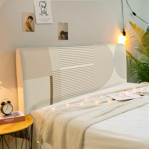 Hearda Einfach Modern Bett Kopfteil Bezug, Strecken Bett Kopfteil Hussen, Staubdicht Bettkopfteil Verdickt All-Inclusive Bettkopfteil Bezug für Schlafzimmer Bett Dekor Kopfteil (220cm,Braun) von Hearda