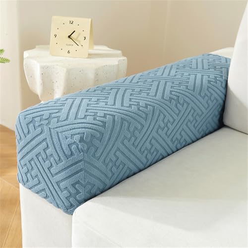 Hearda Elastische Armlehnenbezüge Couch Armlehnenschoner, 2 Stück Abnehmbar Sesselbezug Stretch rutschfest Sesselschoner Armkappen für Stühle Sofas Sessel (A Blau) von Hearda