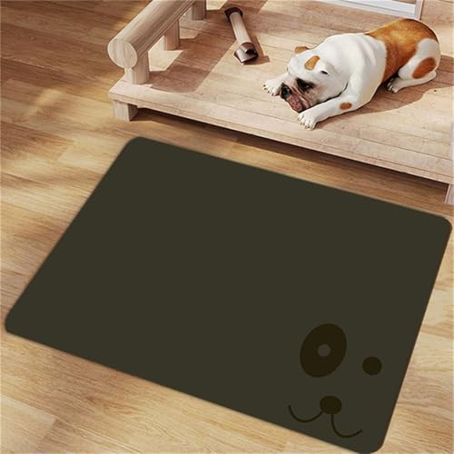 Hearda Futtermatte Hund rutschfest, Napfunterlage Hund Saugfähig Katzen Futternapf Unterlage Schnelltrocknend Unterlage Katzennapf Futternapf Matte Haustier Futtermatte (50x80cm,Dunkelgrau M) von Hearda
