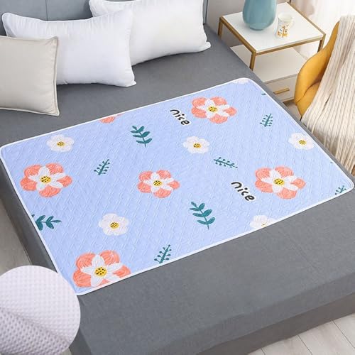 Hearda Inkontinenzunterlage Waschbar 2 Stück, Modern Inkontinenz Bettunterlage wasserdichte für Kinder Senioren Atmungsaktive Saugfähig Matratzenauflage (Blau,80x120cm) von Hearda