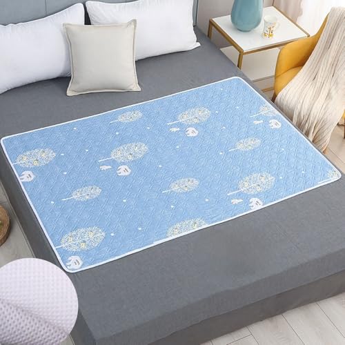 Hearda Inkontinenzunterlage Waschbar 2 Stück, Modern Inkontinenz Bettunterlage wasserdichte für Kinder Senioren Atmungsaktive Saugfähig Matratzenauflage (Hellblau,200x230cm) von Hearda