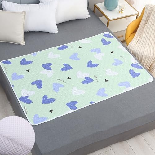 Hearda Inkontinenzunterlage Waschbar 2 Stück, Modern Inkontinenz Bettunterlage wasserdichte für Kinder Senioren Atmungsaktive Saugfähig Matratzenauflage (Hellgrün,200x230cm) von Hearda