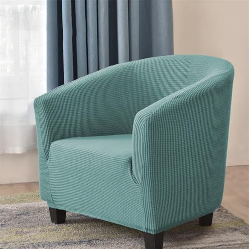 Hearda Jacquard Volltonfarbe Sesselschoner 1-Teilig Sesselbezug, Stretch Spandex Sesselüberwurf Weiches Modern Sesselhusse,für Wohnzimmer Clubsessel Esszimmer Büro Sessel Bezug (Aquablau B) von Hearda