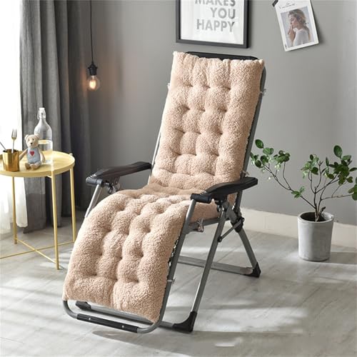 Hearda Liegenauflage, Auflage Gartenliege Bequeme Sonnenliege Auflage Klappbar Antirutsch Liegestuhl Polsterauflage Extra Dicke Sitzauflagen für Deckchair (130 * 50 * 12cm,Beige) von Hearda