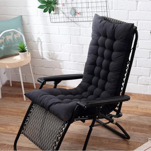 Hearda Liegenauflage 120x48, Auflage Gartenliege Bequeme Sonnenliege Auflage Klappbar Antirutsch Liegestuhl Polsterauflage Extra Dicke Sitzauflagen für Deckchair (1 Schwarz,110 * 40 * 8cm) von Hearda