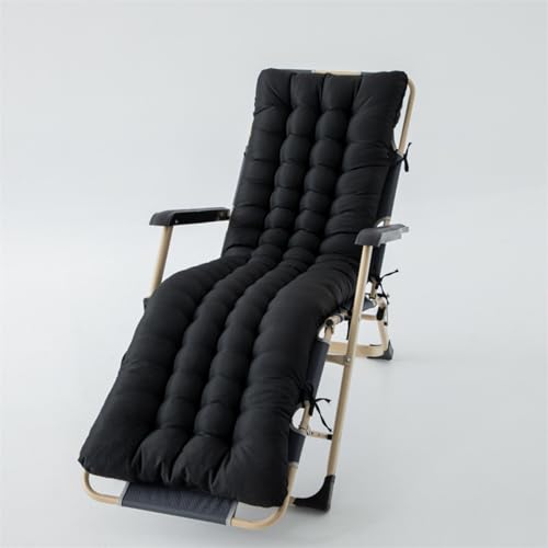 Hearda Liegenauflage 120x48, Auflage Gartenliege Bequeme Sonnenliege Auflage Klappbar Antirutsch Liegestuhl Polsterauflage Extra Dicke Sitzauflagen für Deckchair (JB03-Schwarz,48 * 170 * 8cm) von Hearda
