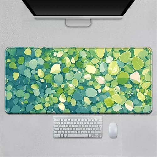 Hearda Mauspad XXL/XL/L, Pastorale Blumen Gaming Mauspad, Mauspad mit Anti-Rutsch Gummiboden, Vernähte Kanten Mousepad, Abstraktes Mouse pad für Büro, Zuhause (Grün,700x300x3mm) von Hearda