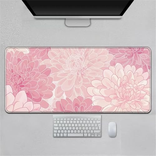 Hearda Mauspad XXL/XL/L, Pastorale Blumen Gaming Mauspad, Mauspad mit Anti-Rutsch Gummiboden, Vernähte Kanten Mousepad, Abstraktes Mouse pad für Büro, Zuhause (Rosa,700x300x3mm) von Hearda