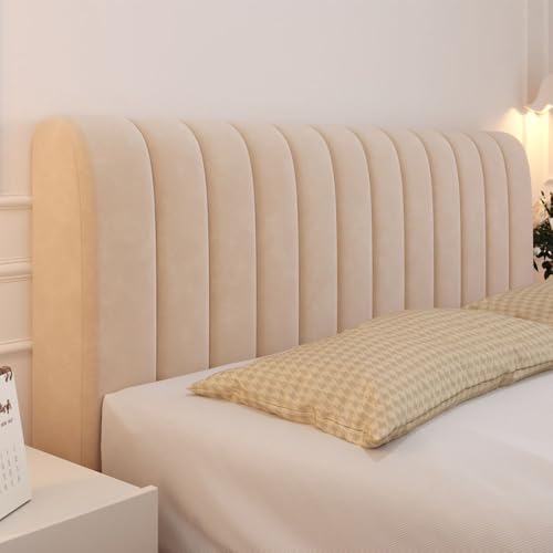 Hearda Nordische Volltonfarbe Bett Kopfteil Bezug, Weicher Strecken Bett Kopfteil Hussen, Staubdicht Bettkopfteil Husse, Verdickt All-Inclusive Bettkopfteil Bezug für Schlafzimmer (200cm,Khaki) von Hearda