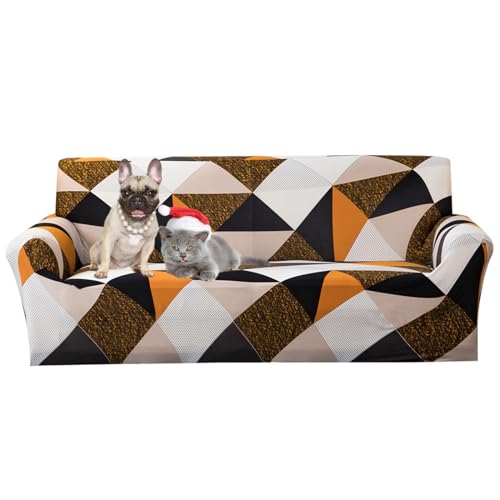 Hearda Sofabezug Stretch 1 2 3 4 Sitzer, Elastische Antirutsch Couchbezug Waschbar Kratzfest für Katzen Universal Weich Sofaüberwurf für Sofaüberwurf Möbelschutz (1-Seater,Dreieck) von Hearda