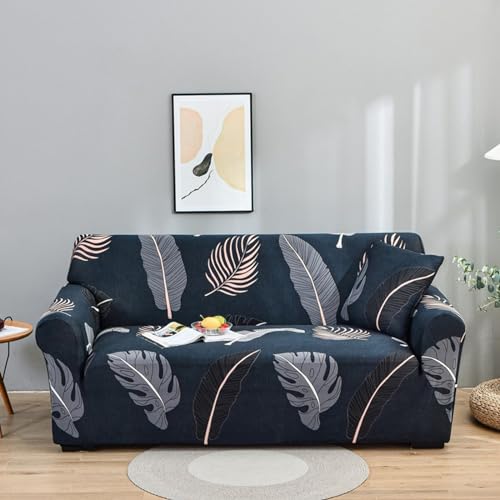 Hearda Sofabezug Stretch 1 2 3 4 Sitzer, Tierblumen-Serie Elastische Antirutsch Couchbezug Waschbar Universal Weich Sofaüberwurf für Sofaüberwurf Möbelschutz (Anthrazit,1-Seater) von Hearda