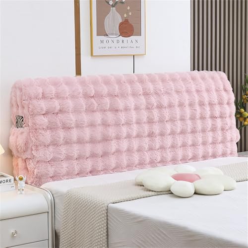 Hearda Strecken Bett Kopfteil Bezug, Flauschig Bett Kopfteil Hussen, Weich Staubdicht Bettkopfteil All-Inclusive Bettkopfteil Bezug für Schlafzimmer Bett Dekor Kopfteil (150cm,Rosa) von Hearda