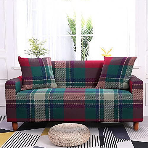 Hearda Stretch Sofabezug Sofahusse, Spandex Elastische Gitter Sofaüberwurf Sesselhussen 1/2/3/4-Sitzer Couchbezug mit Anti-Rutsch-Schaumstoffe (Klassisch,2-Sitzer 145-185cm) von Hearda