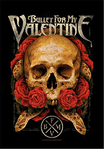 Heart Rock Bandiera Originale B.F.M.V. - Serpent Roses Tessuto, Multicolore, 110x75x0.1 cm von Heart Rock