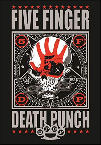 Heart Rock Bandiera Originale Finger Death Punch - Punchagram Tessuto, Multicolore, 110x75x0.1 cm von Heart Rock