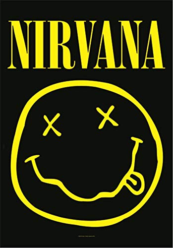 Heart Rock Bandiera Originale NIRVANA - SMILEY Tessuto, Multicolore, 110x75x0.1 cm von Heart Rock