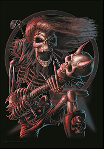 Heart Rock Bandiera Originale Spiral Collection - Bad to The Bone Tessuto, Multicolore, 110x75x0.1 cm von Heart Rock