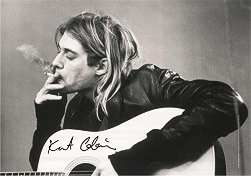 Heart Rock Bandiera Originale Kurt Cobain - B.&W Guitar Tessuto, Multicolore, 110x75x0.1 cm von Heart Rock