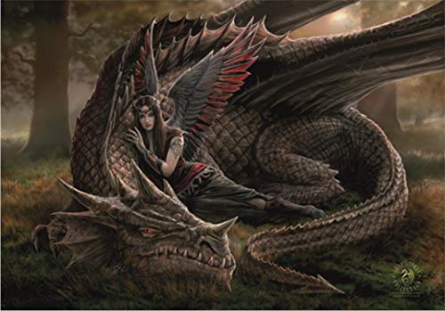 Heart Rock Bandiera Originale ANNE STOKES - WINGED COMPANIONS Tessuto, Multicolore, 110x75x0.1 cm von Heart Rock