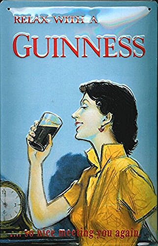 Guinness Blechschild - Relax with a Guinness - 20x30cm Nostalgieschild Retro Schild Metal tin sign von Heart of Ireland