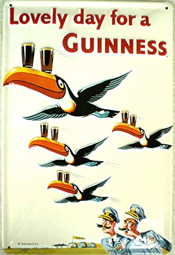 Guinness - Lovely Day fliegende Tukane Blechschild, 20 x 30 cm von Heart of Ireland