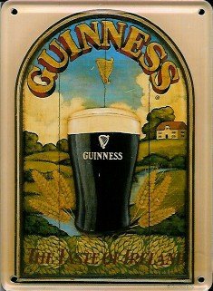 Guinness Mini-Blechschild Blechpostkarte - The taste of Ireland - 8x11cm Nostalgieschild Retro Schild Metal tin sign von Heart of Ireland