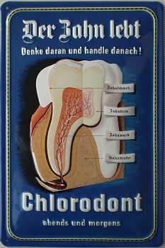 Heart of Ireland Chlorodont der Zahn lebt Blechschild, 20 x 30 cm von Heart of Ireland