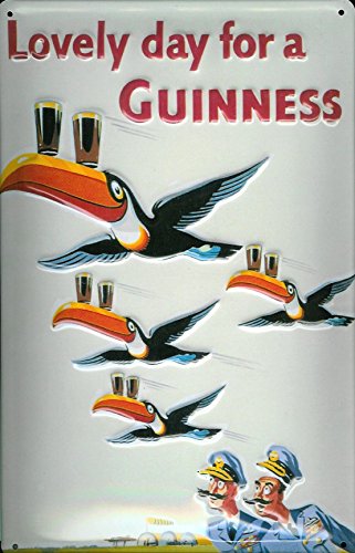 Heart of Ireland Guinness Blechschild - Lovely Day for a Guinness - 20x30cm Nostalgieschild Retro Schild Metal Tin Sign von Heart of Ireland