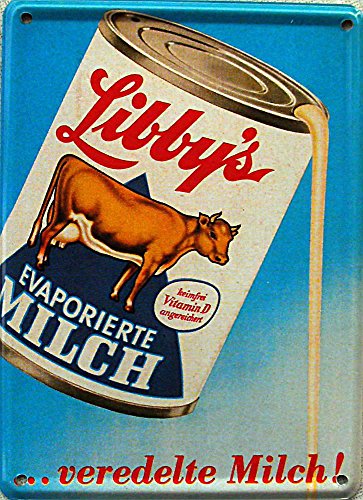Mini-Blechschild Libby´s - veredelte Milch, 8 x 11 cm von Heart of Ireland