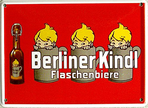 Mini-Blechschild Berliner Kindl Flaschenbiere, 11 x 8 cm von Heart of Ireland
