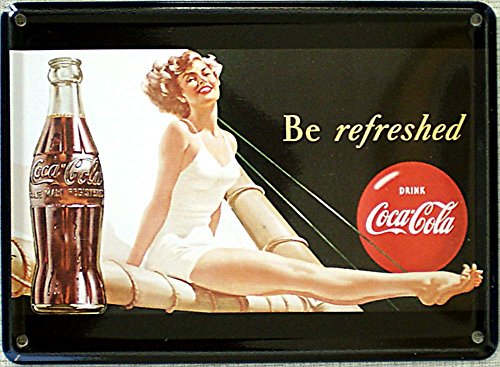 Mini-Blechschild Coca Cola - Be refreshed, 11 x 8 cm von Heart of Ireland