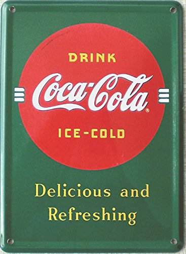 Heart of Ireland Mini-Blechschild Coca Cola - Delicious and Refreshing, 8 x 11 cm von Heart of Ireland