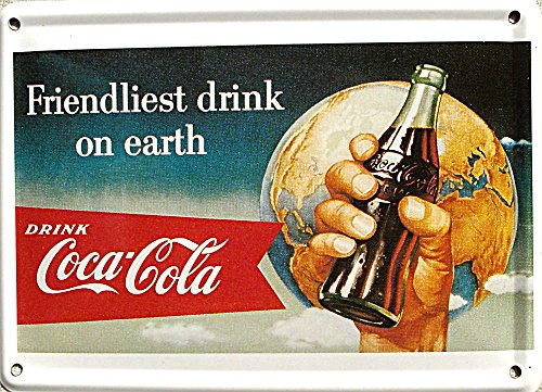 Mini-Blechschild Coca Cola - Friendliest Drink, 11 x 8 cm von Heart of Ireland