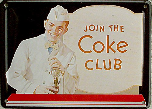 Mini-Blechschild Coca Cola - Join the Coke Club, 11 x 8 cm von Heart of Ireland