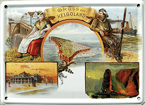 Mini-Blechschild Helgoland - Gruss aus Helgoland, 11 x 8 cm von Heart of Ireland