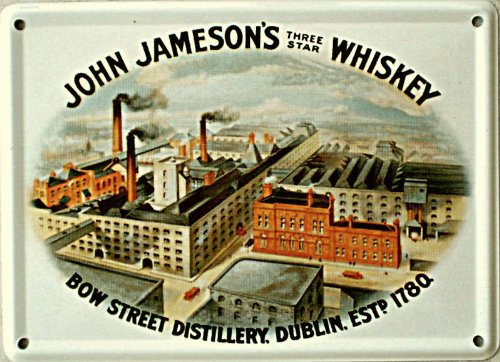 Mini-Blechschild John Jameson - Fabrik, 11 x 8 cm von Heart of Ireland