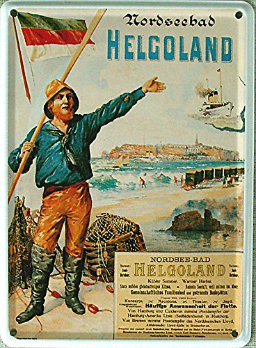 Nordseebad Helgoland Mini-Blechschild Blechpostkarte - 8x11cm Nostalgieschild Retro Schild Metal tin sign von Heart of Ireland