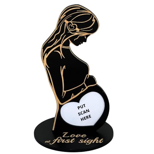 Heart's Sign Schwangere Frauen Geschenke Ideen Ultraschall Bild Frame | Mutter zu sein Sonogramm Rahmen | Liebe auf den ersten Blick Ultraschall Rahmen (Schwarz) von Heart's Sign